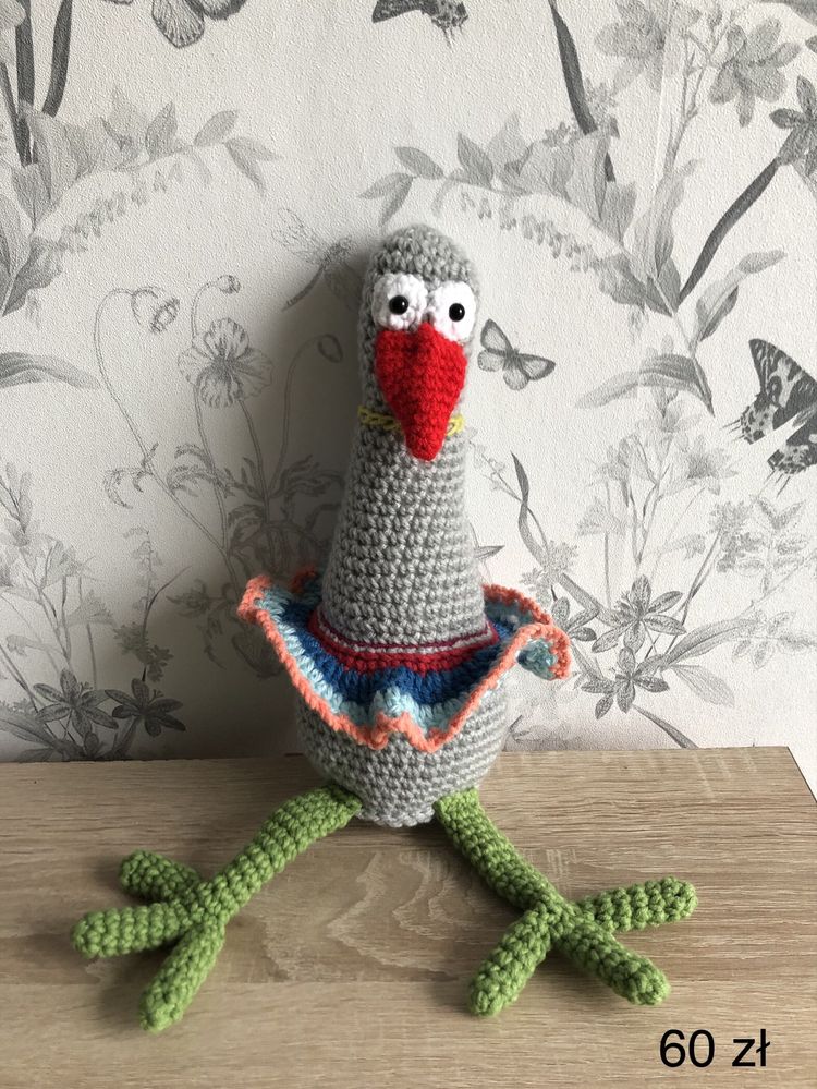 Zabawka kaczor kaczka kura ptak na szydełku amigurumi