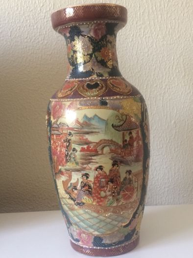 Vaso/Jarra com arte decorativa oriental - Novo