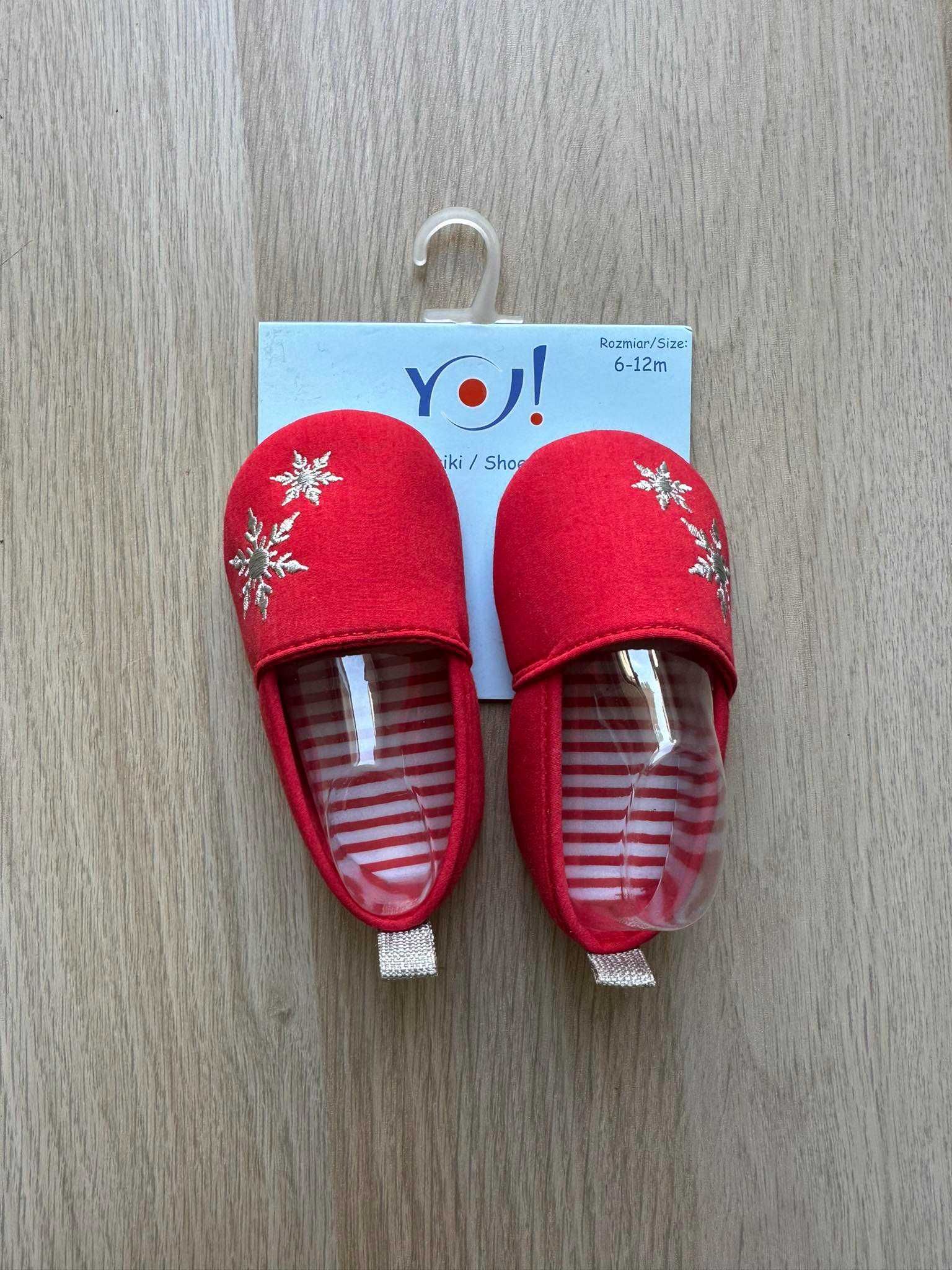 Buciki buty niemowlęce śnieżki 6-12m pantofelki niechodki NOWE