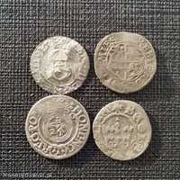 ZESTAW 4 x dawna moneta XVI i XVII wiek SREBRO