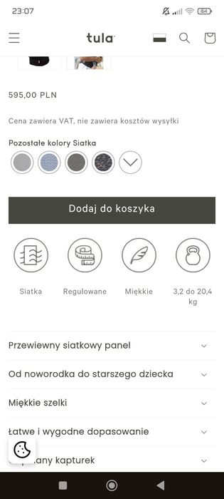 Nosidełko Tula od maluszka do przedszkola, bawełna, porządne wykonanie