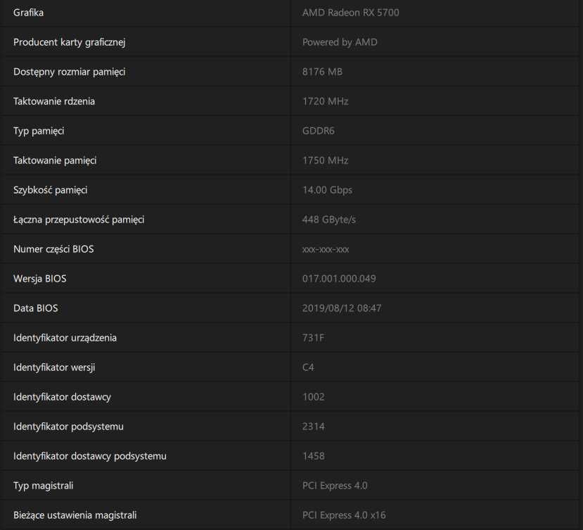 Karta Graficzna Gigabyte Radeon RX 5700 Gaming OC 8GB GDDR6