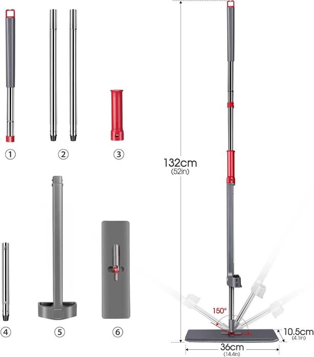 Nowy mop / mikrofibra / wycieraczka / 6 nakładek / regulowany !2072!