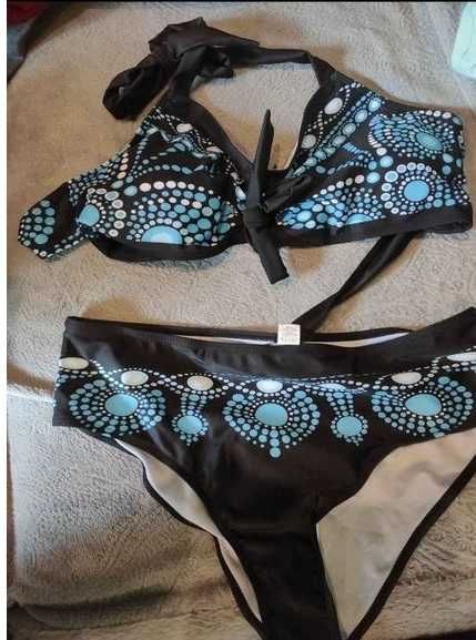 Bikini niebieskie czarne XL