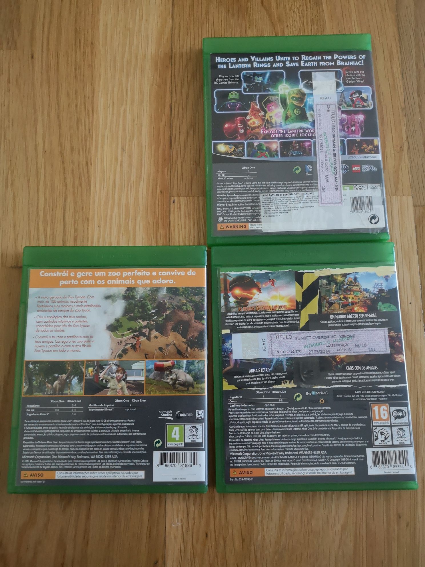 Jogos Xbox One (batman 3/zoo Tycoon/sunset)