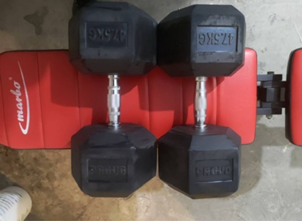 Hantle heksagenowe 2x47,5 kg super stan