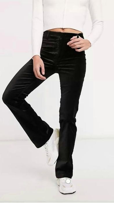 Велюрові оксамитові стрейчеві штани висока посадка authentyc