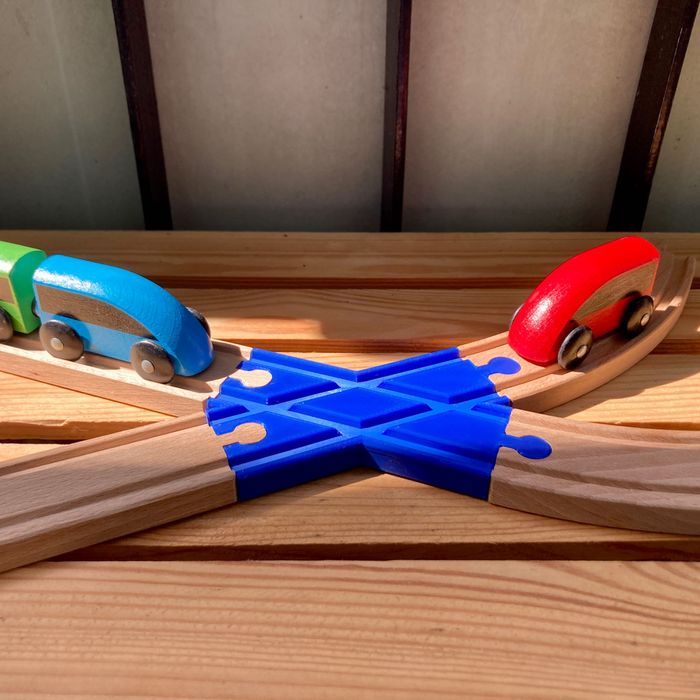 Skrzyżowanie  torów - 45 stopni - Ikea Lillabo Brio Lidl Bigjigs