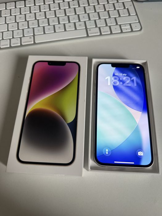 iPhone 14 128gb Starlight Jak Nowy Bateria 100%