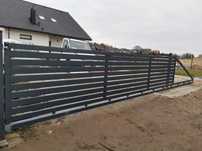 PROMOCJA! Brama przesuwna profil poziomy 6m Palisada 100x20 Rozstaw 25