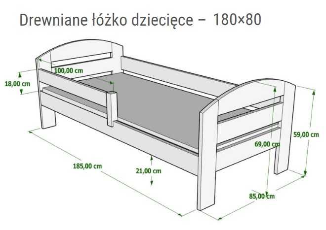 Łózko dziecięce 180x 80 bez materaca
