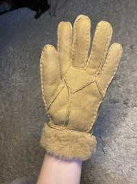 Зимние натуральные замшевые женские перчатки