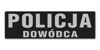 Emblemat Policja Dowódca odblaskowy na rzepie 31 x 10 cm
