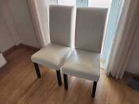 2 Cadeiras de Sala de Jantar (Pele sintética - Brancas)