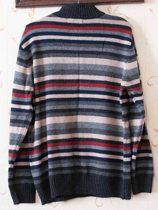 Stylowy sweter golf Dunnes w paski rozmiar M klasyczny zimowy męski