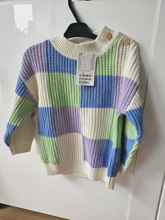 Sweter h&m r.80 krata nowy