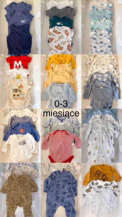 Ubranka dla chłopca 0-4 miesiące – świetny stan!