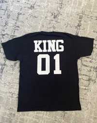 Bluzka koszulka t-shirt meski napis King 01 czarny M