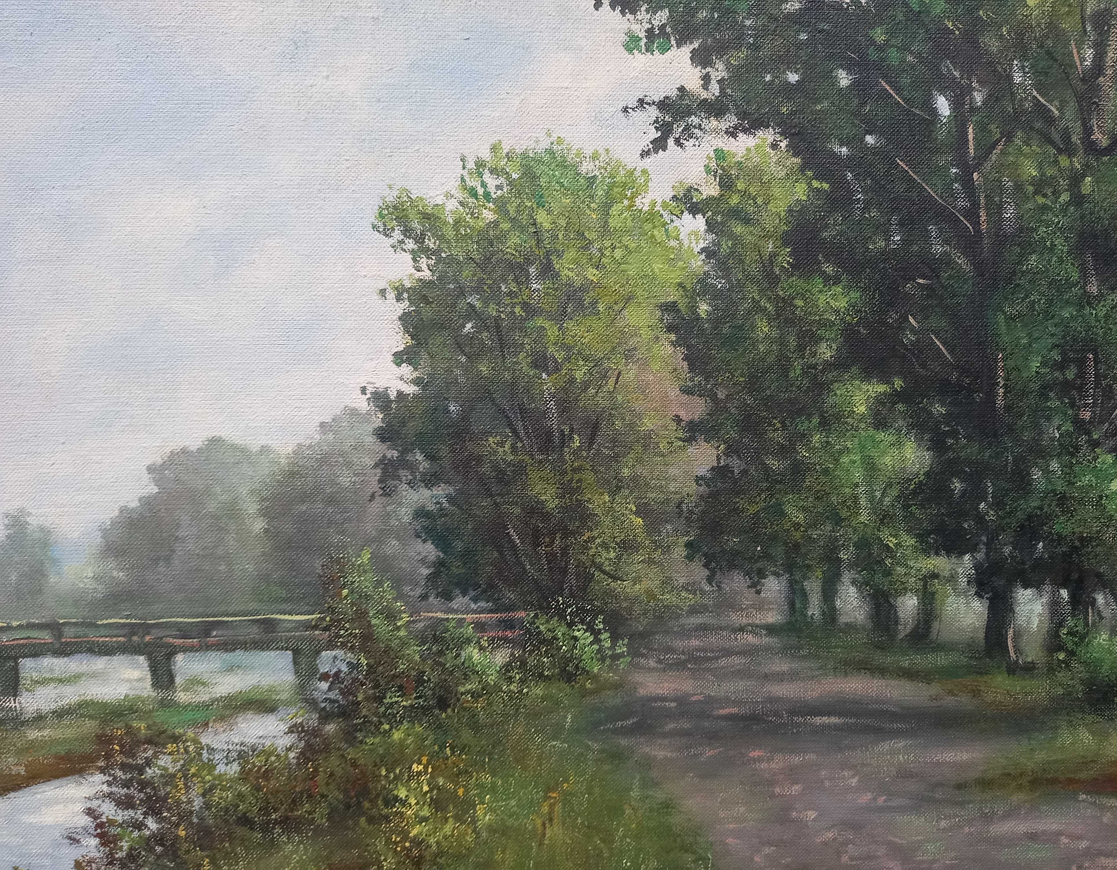 Polski krajobraz, olej/płótno, Wacław Kurek ur. 1913 zm.1981