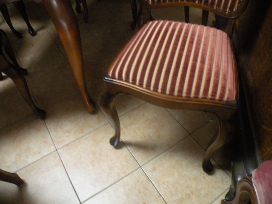 Stół i 6 krzeseł Chippendale Styl ludwika