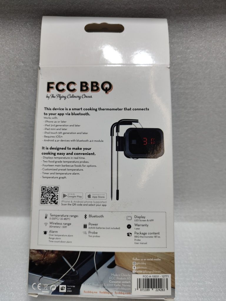 Termometr grill stek Bluetooth Weber