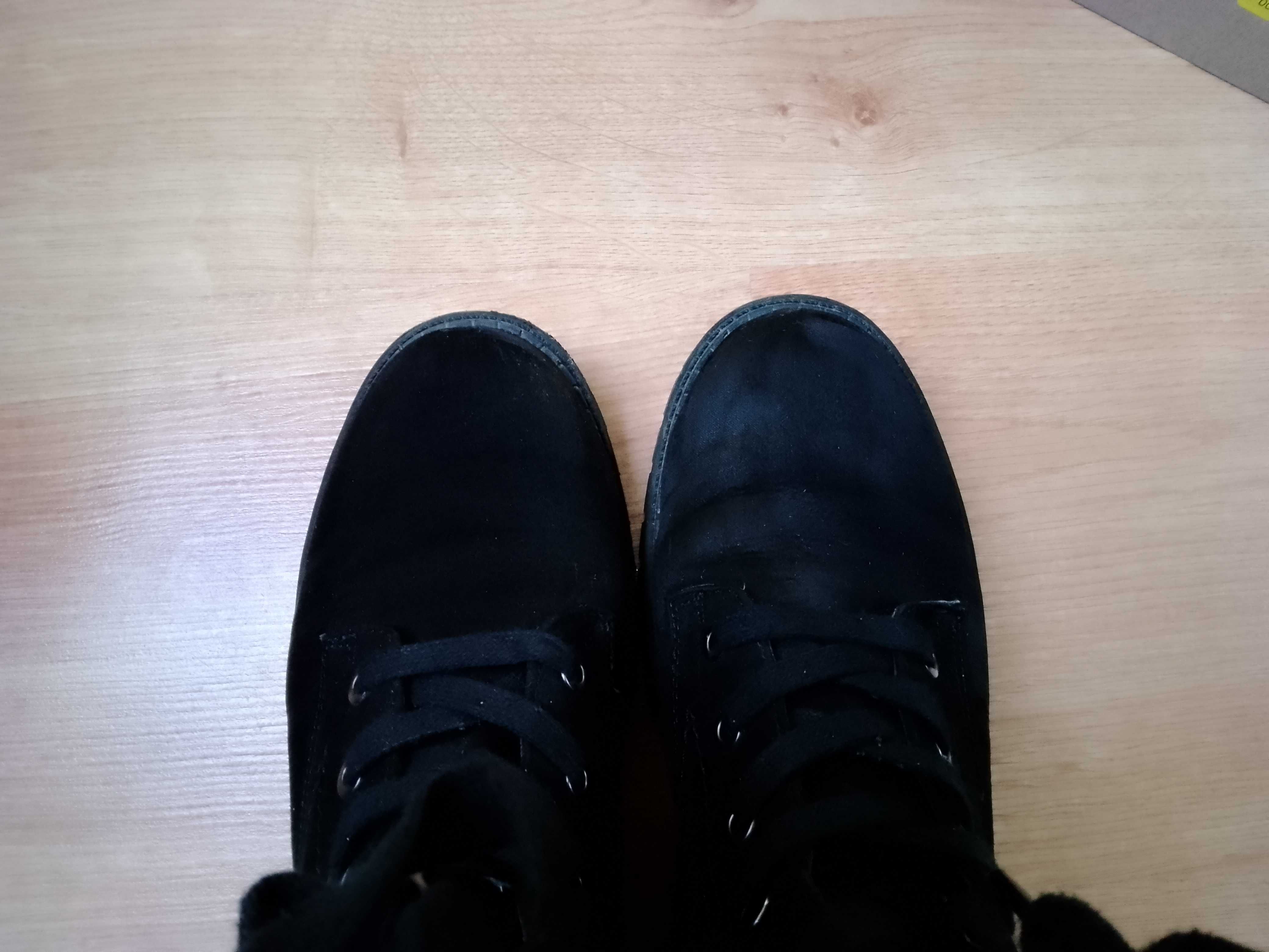 JANA botki VEGAN eko zamsz czarne 38 - 38,5
