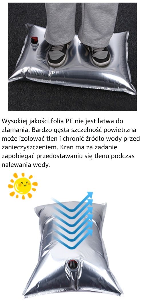 Worki z kranem 5 szt wielokrotnego użytku na wodę wino mleko sok olej