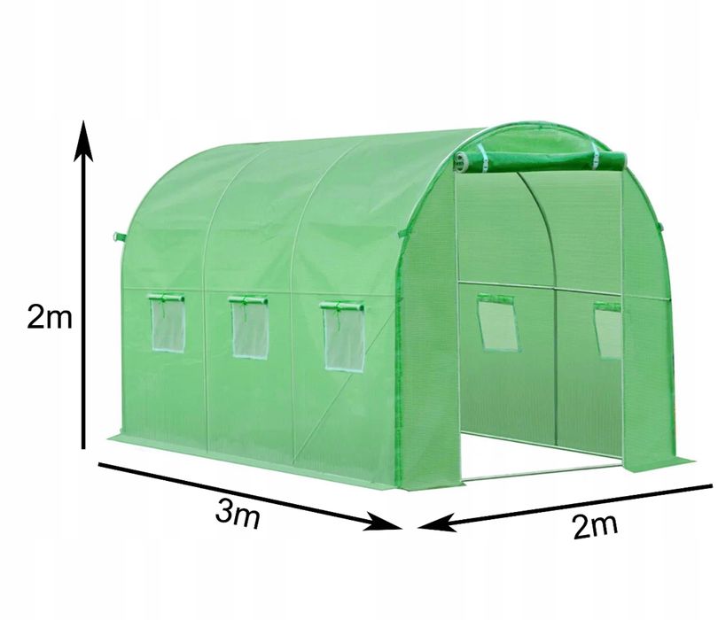 Tunel Foliowy Szklarnia Foliak 300x200 3x2 Stelaż + Folia Ogrodowy