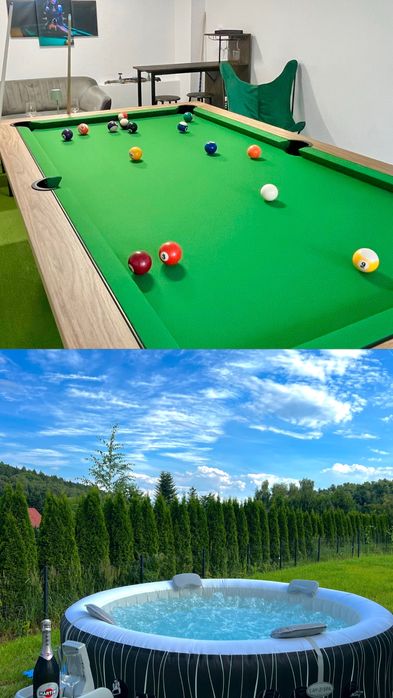Wynajem domków pod Krakowem: jacuzzi, biliard, sala kinowa, las, góry