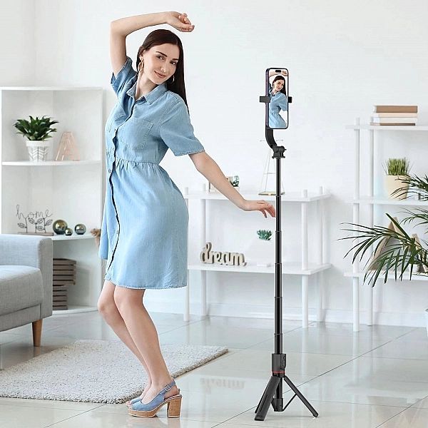 Tech-Protect L04S Magsafe Wireless Selfie Stick Tripod Black