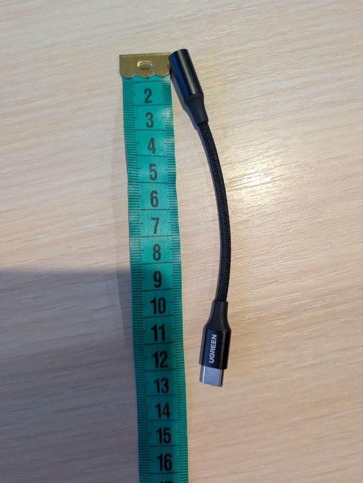 Перехідник Ugreen кабель Type-C — 3.5 mm для навушників 10CM Black
