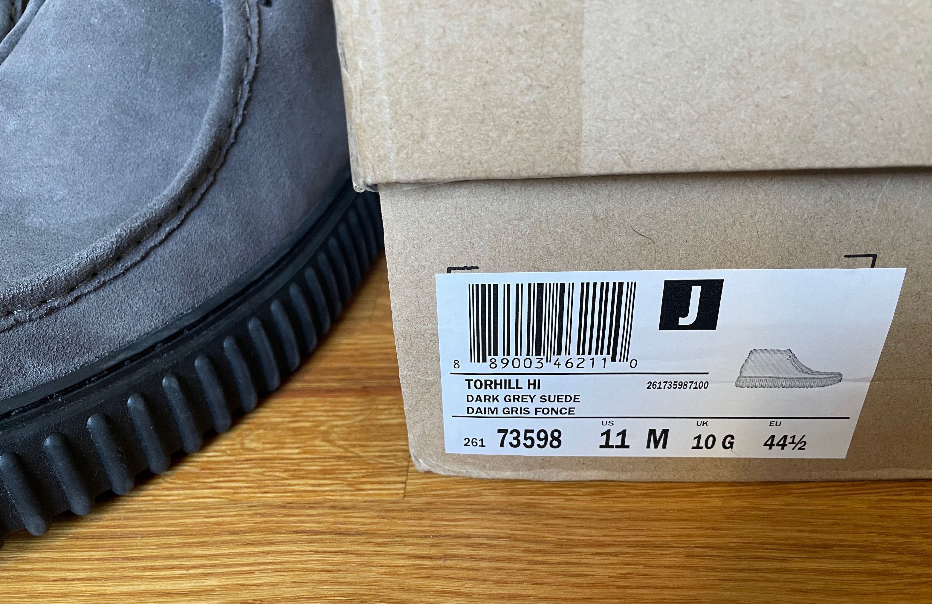 Clarks Torhill Hi- nowe ,szare buty-wkładka 29,7