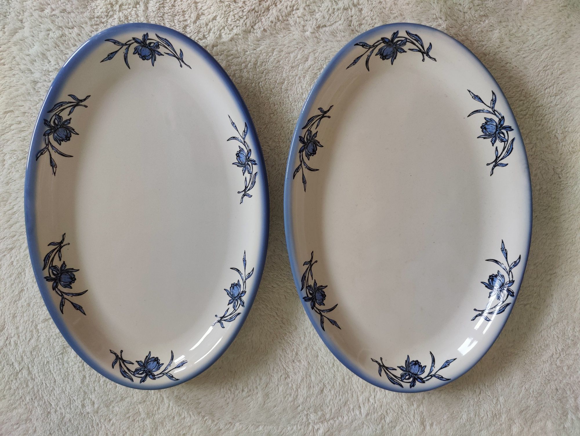 Ceramika porcelana fajans porcelit Pruszków 2 talerze półmiski PRL