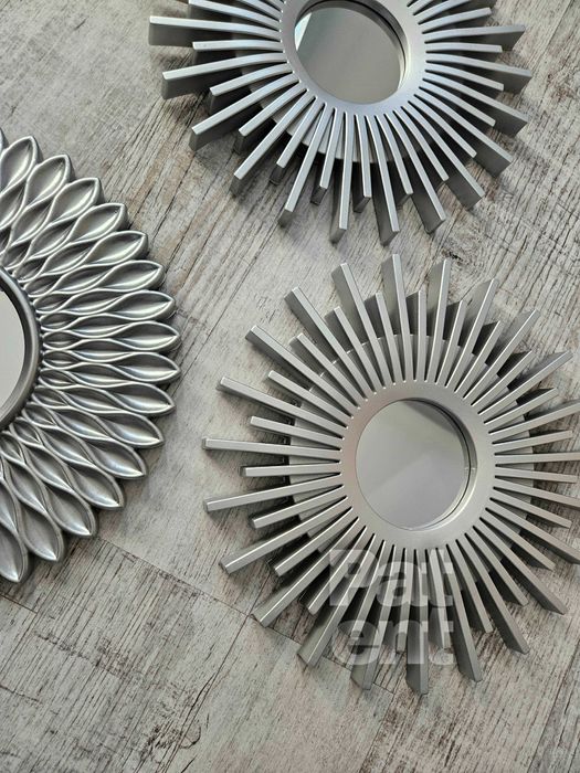 Lustra zestaw 3 luster w srebrnych ramkach do domu na ścianę dekoracja