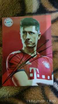 Zdjęcie karta fankarta Robert Lewandowski Bayern Monachium AUTOGRAF !!