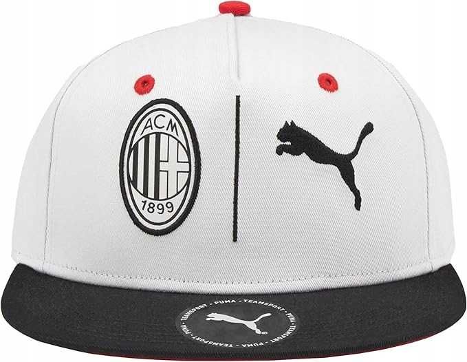 PUMA AC MILAN Licencjonowana bawełniana biała czapka z daszkiem kibica