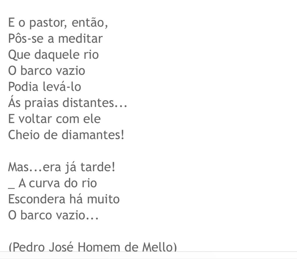 Poesia original do poeta e escritor Pedro Homem de Mello