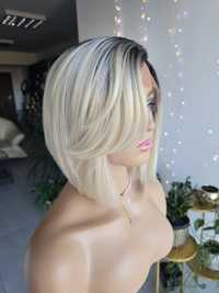 Peruka lace front perłowy blond z odrostem Stella naturalna fryzura