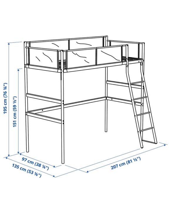 Łóżko piętrowe antresola Ikea VITVAL