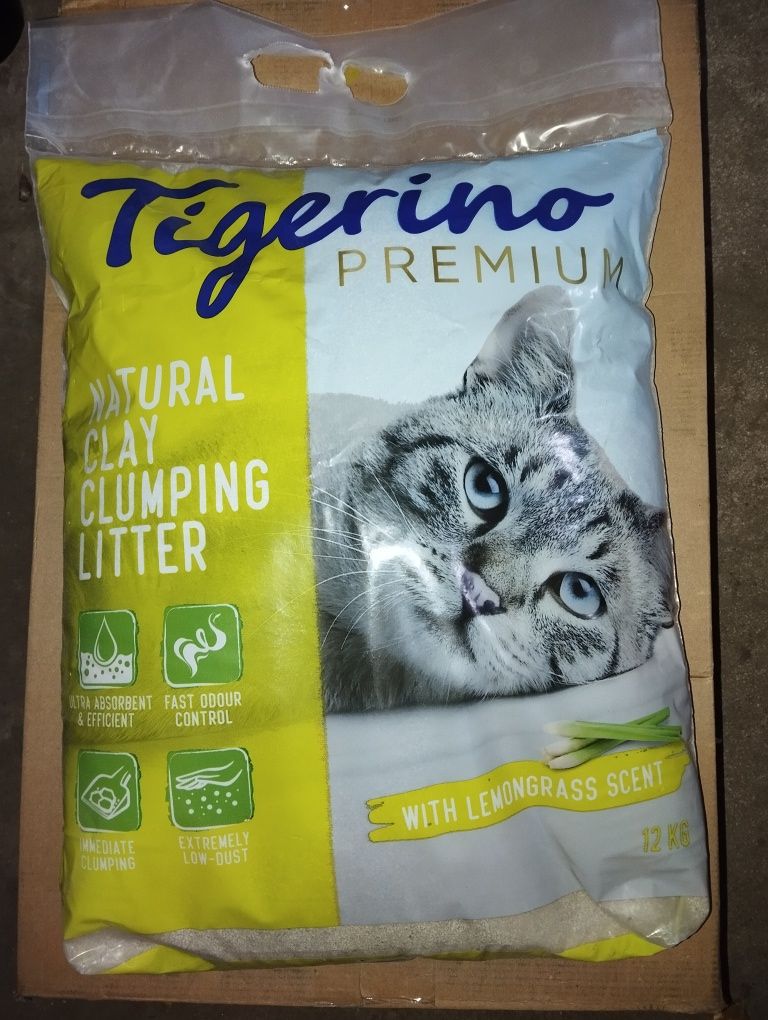 Żwirek dla kota Tigerino Premium o zapachu trawy cytrynowej 12kg