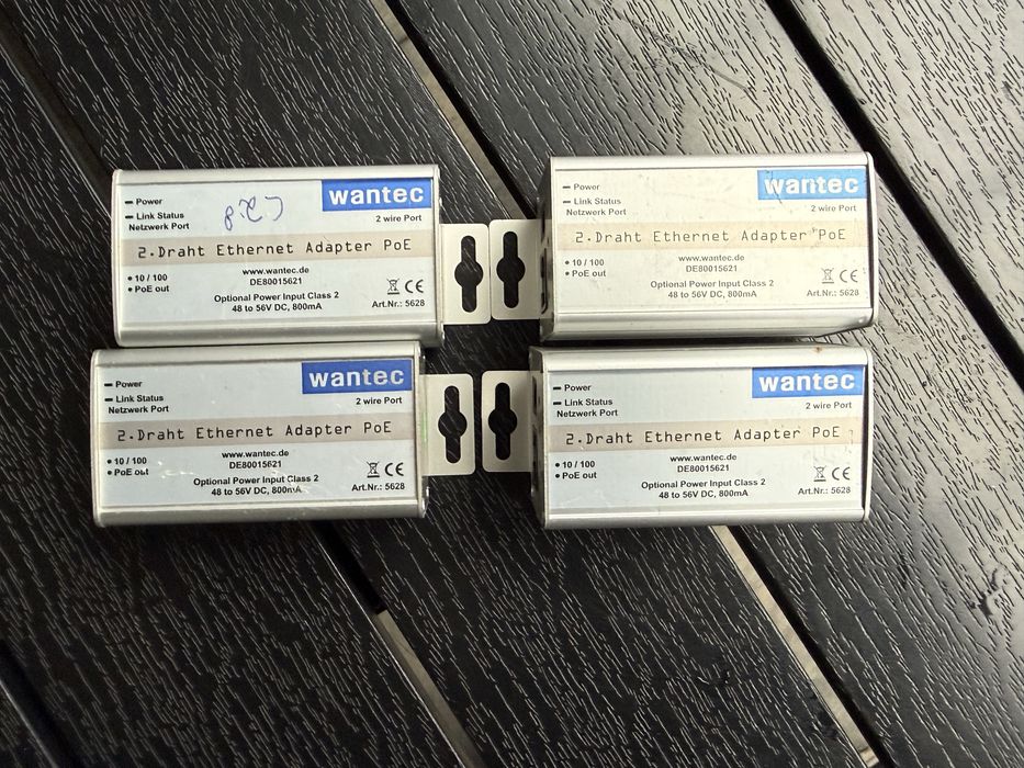 4x Wantec 2wIP 2‑Draht Ethernet Adapter