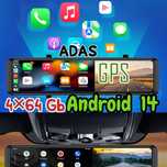 12* android 14 , 4×64gb зеркало регистратор с GPS дзеркало android 4K