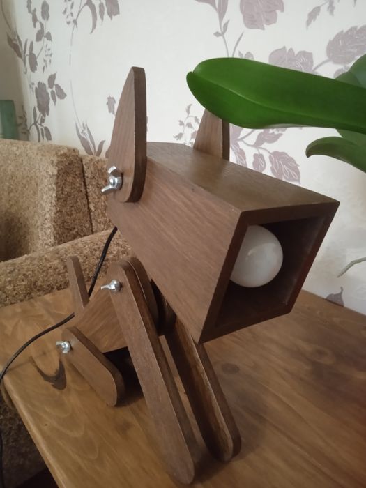 Светильник-собачка, ночник, лампа у формі собаки із дерева