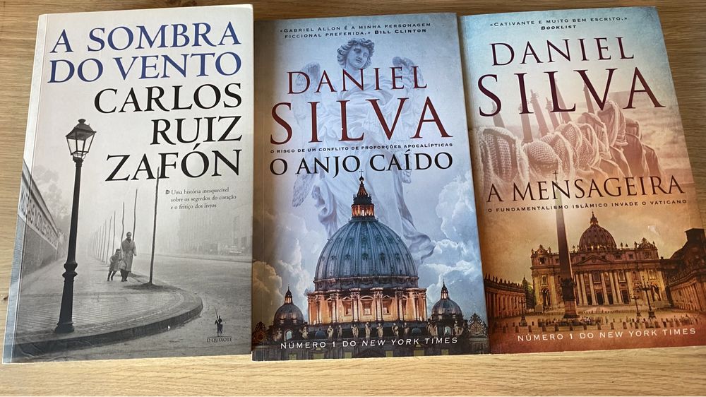 Livros José Rodrigues dos Santos, Dan Brown e Daniel Silva