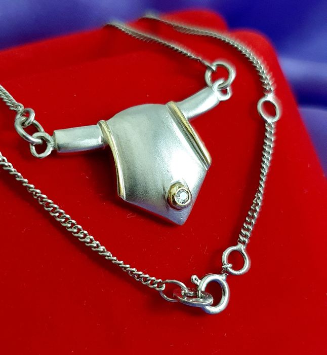 Naszyjnik Modernistyczny srebro 925 złocenie