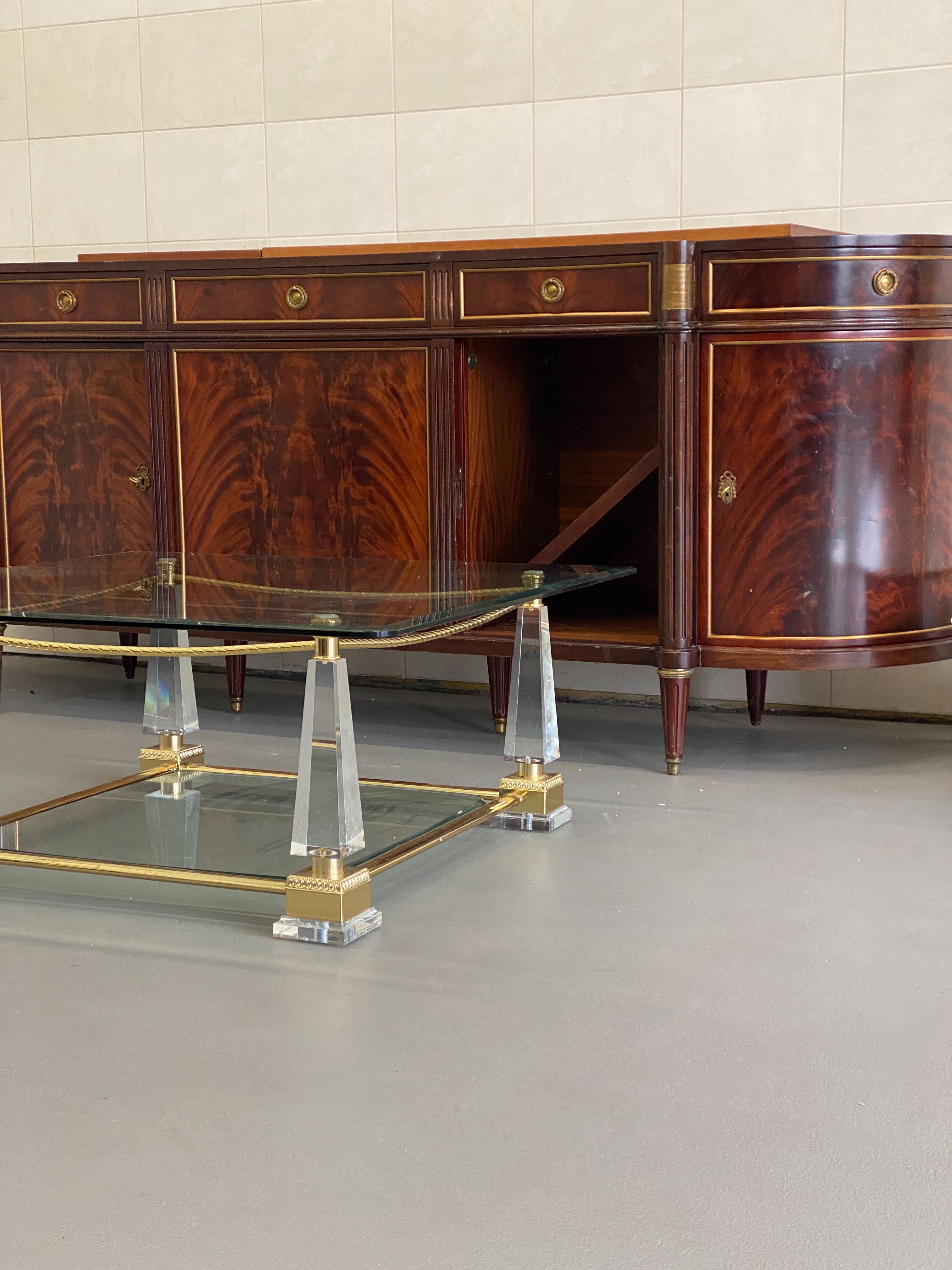 Szklany stolik vintage Hollywood Regency