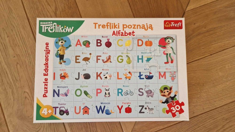 Trefl Puzzle "Trefliki poznają alfabet", układanka edukacyjna