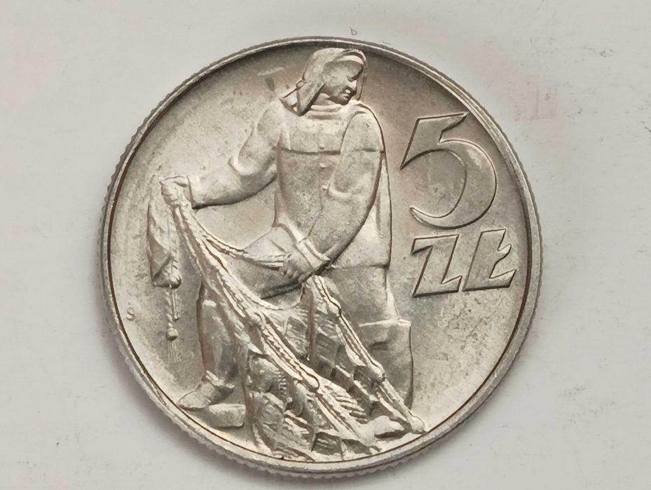 Moneta z PRL - 5 zł - 1974 rok - Rybak - super stan !
