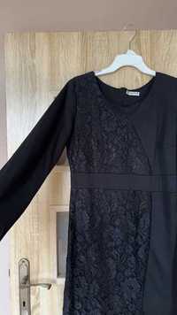 Czarna ładna sukienka midi