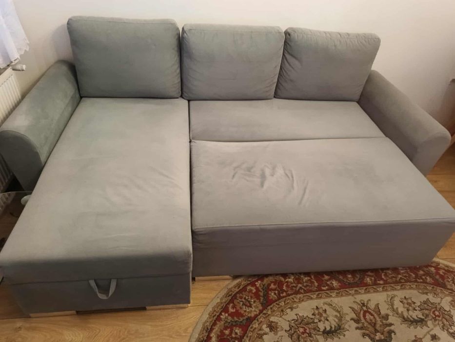 Szary narożnik  rozkładany